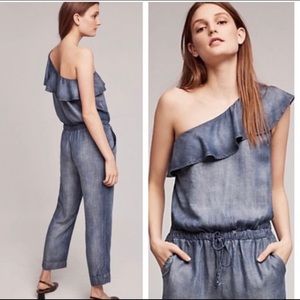 Anthropologie Cloth stone chambray jumpsuit medium